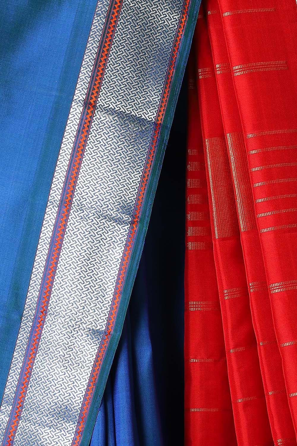 Blue Pure Silk Kanjivaram Saree image number null