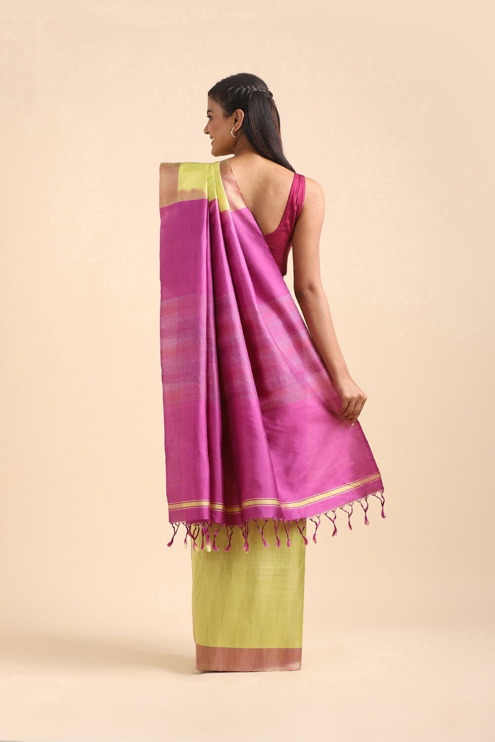 Light Green Pure Silk Bengal Saree image number null
