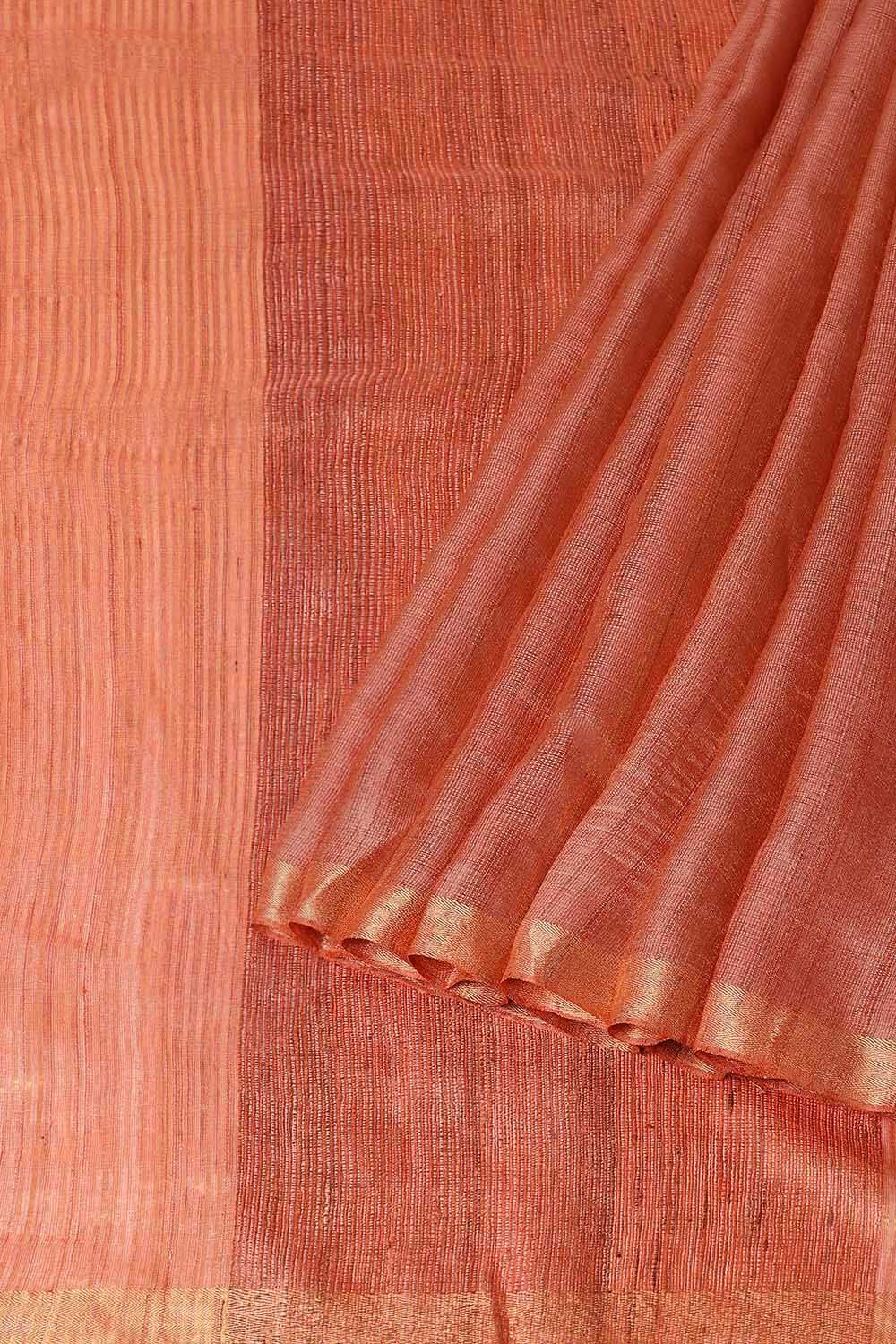 Orange Pure Tussar Silk Bhagalpuri Saree image number null