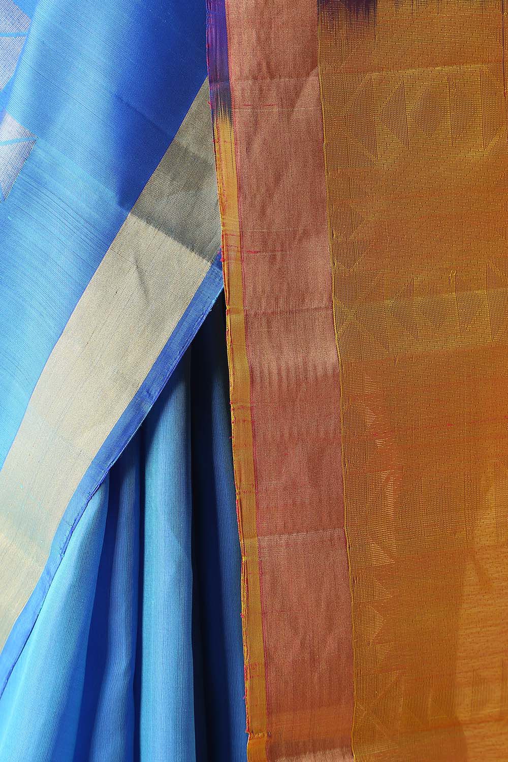 Blue Pure Silk South Saree image number null