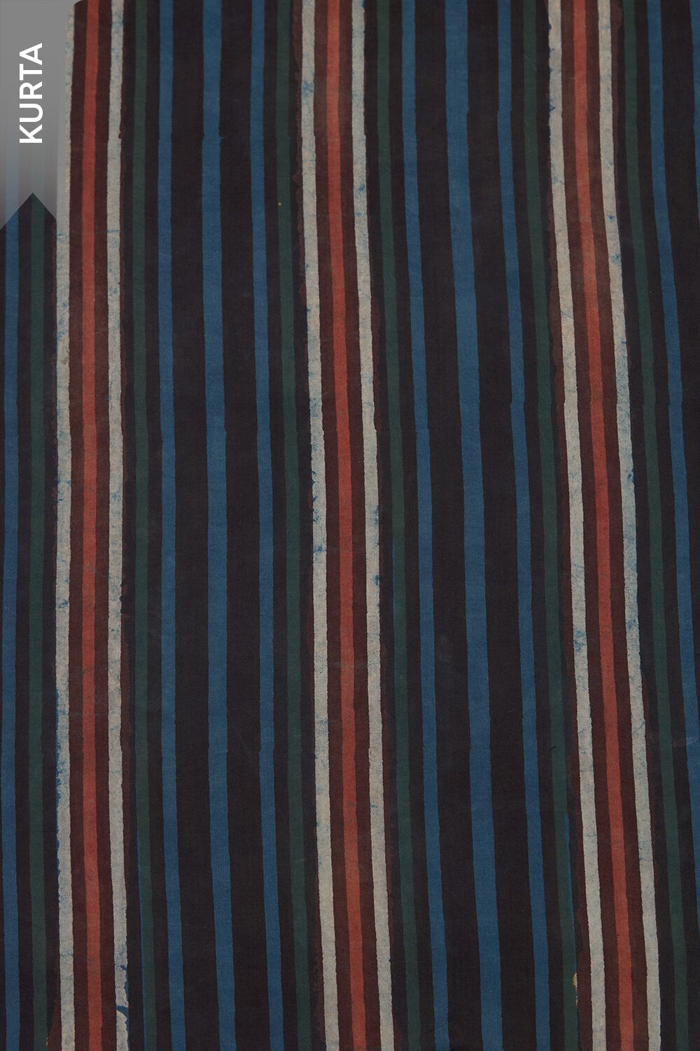Dark Blue Pure Cotton Dabu Block Printed Unstitched Suit Set image number null