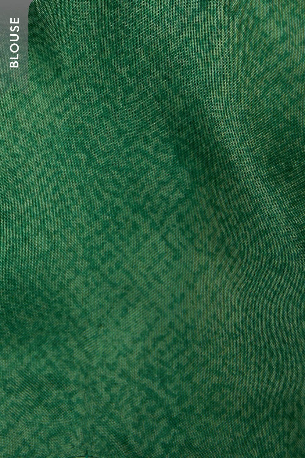 Green Pure Silk Organza Batik Saree image number null