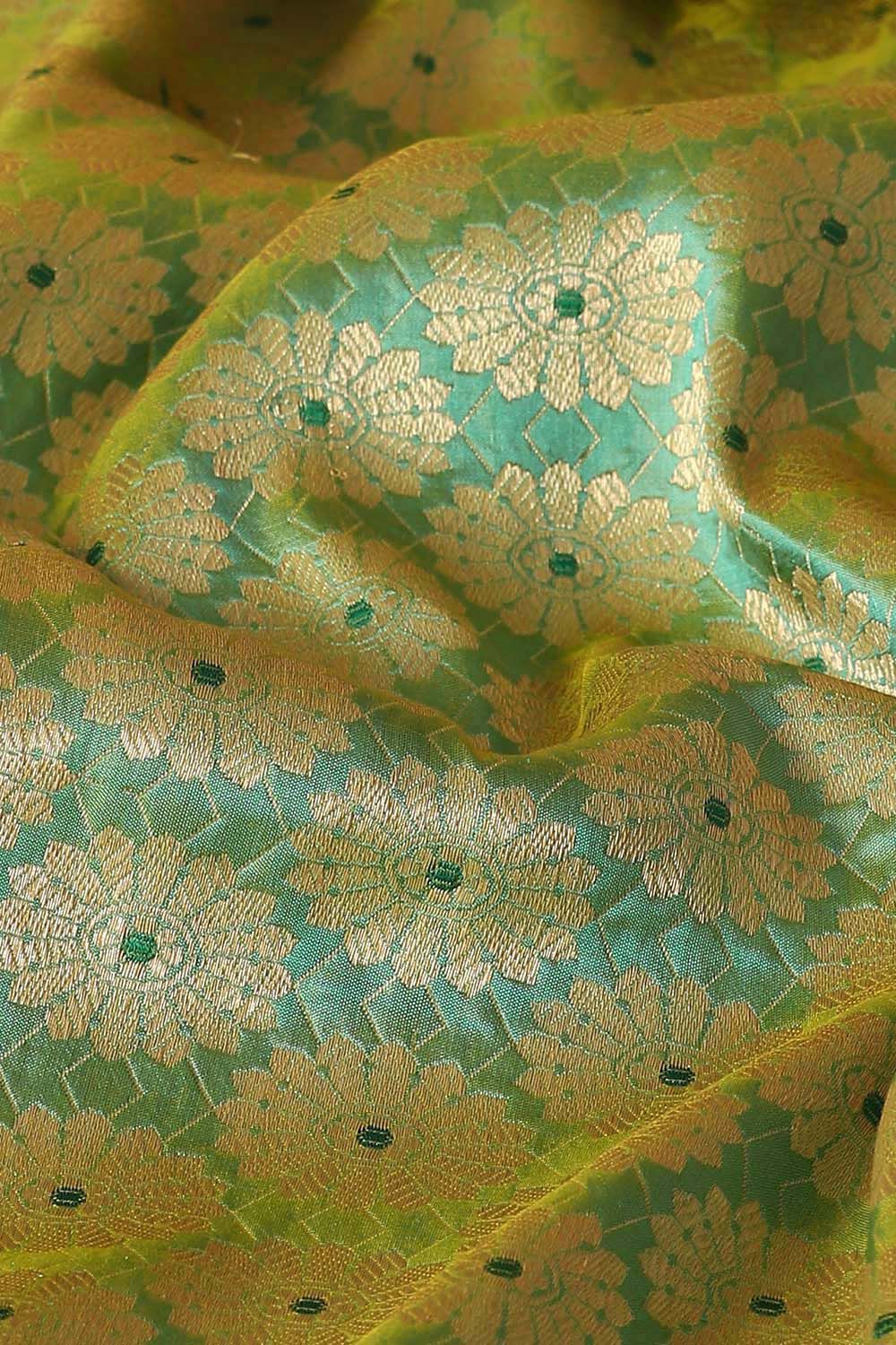 Green Pure Silk Banarasi Brocade Saree image number null