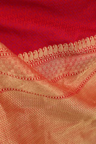 Red Pure Silk Banarasi Tanchoi Saree thumbnail image number null