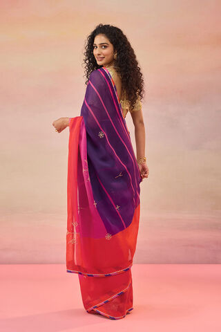 Multi Viscose Organza Embroidered Saree thumbnail image number null