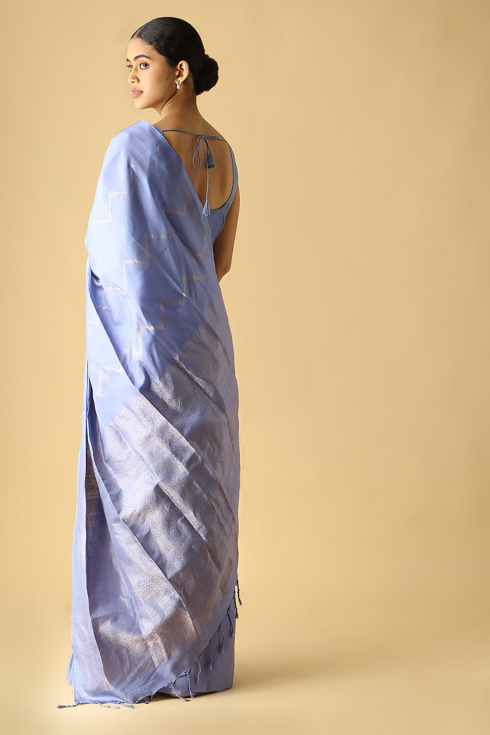 Light Blue Pure Silk South Saree image number null
