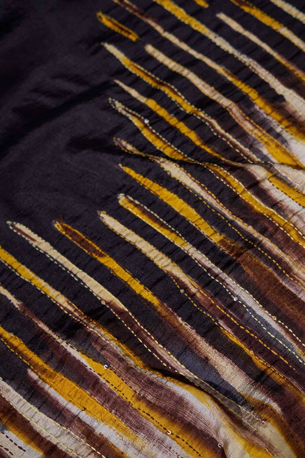 Black Bengal Silk Hand Painted Saree image number null
