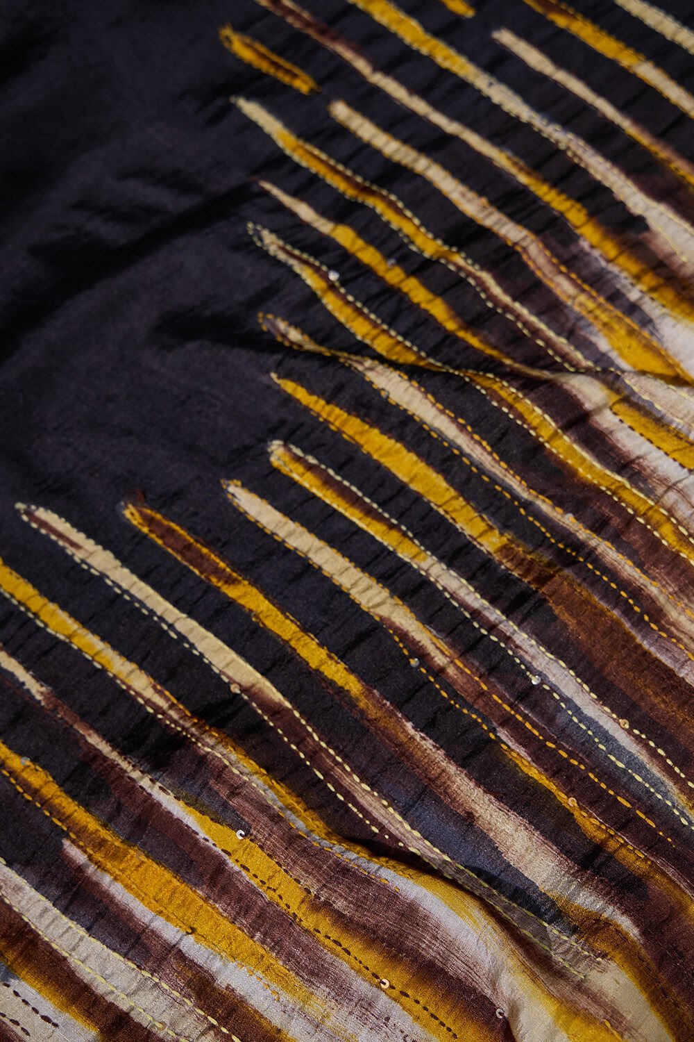 Black Bengal Silk Hand Painted Saree image number null