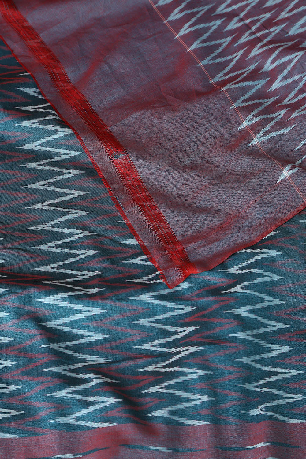 Dark Pure Green Cotton Pochampalli Ikat image number null