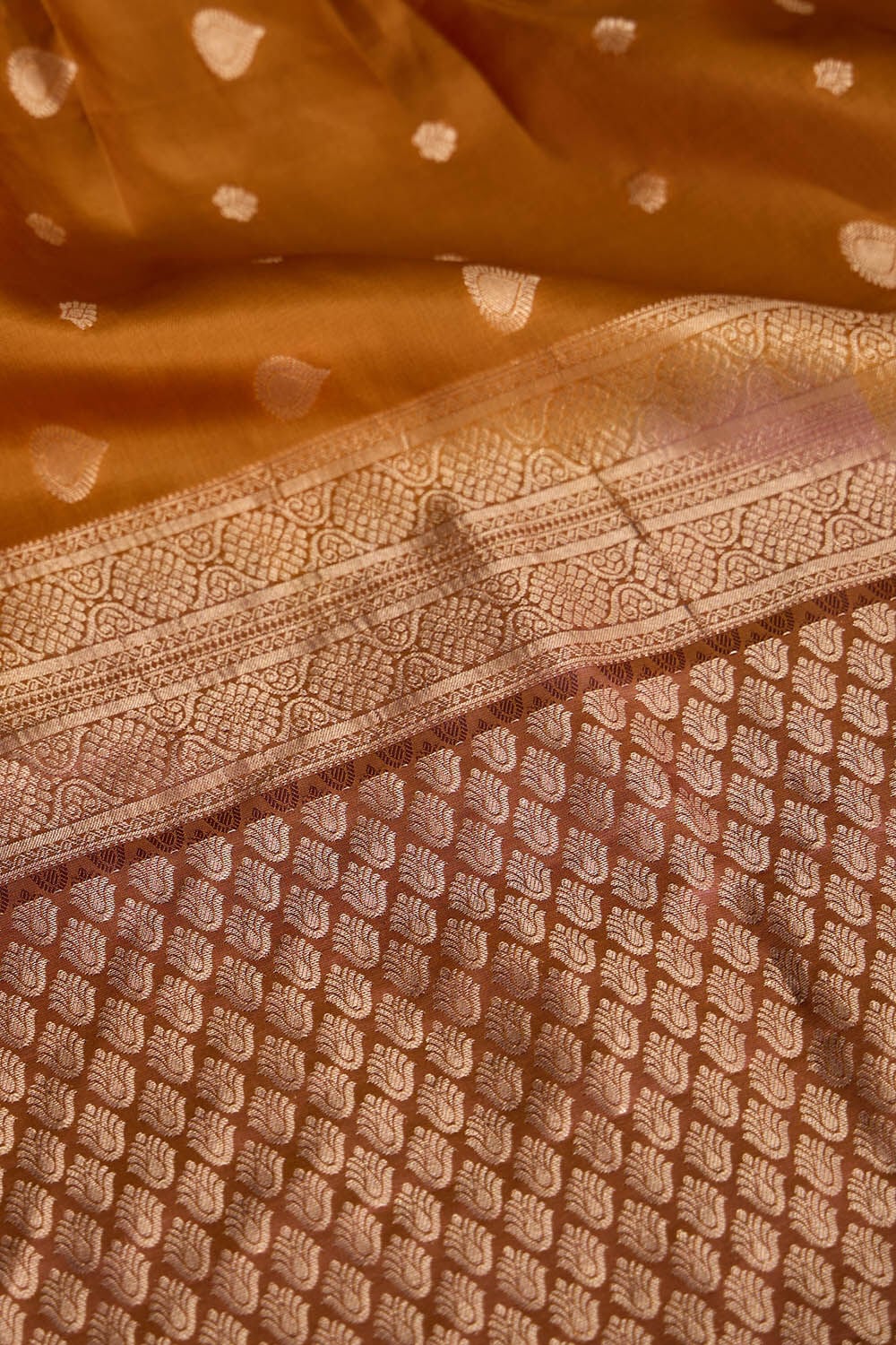 Dark Yellow Woven Silk Viscose Saree image number null