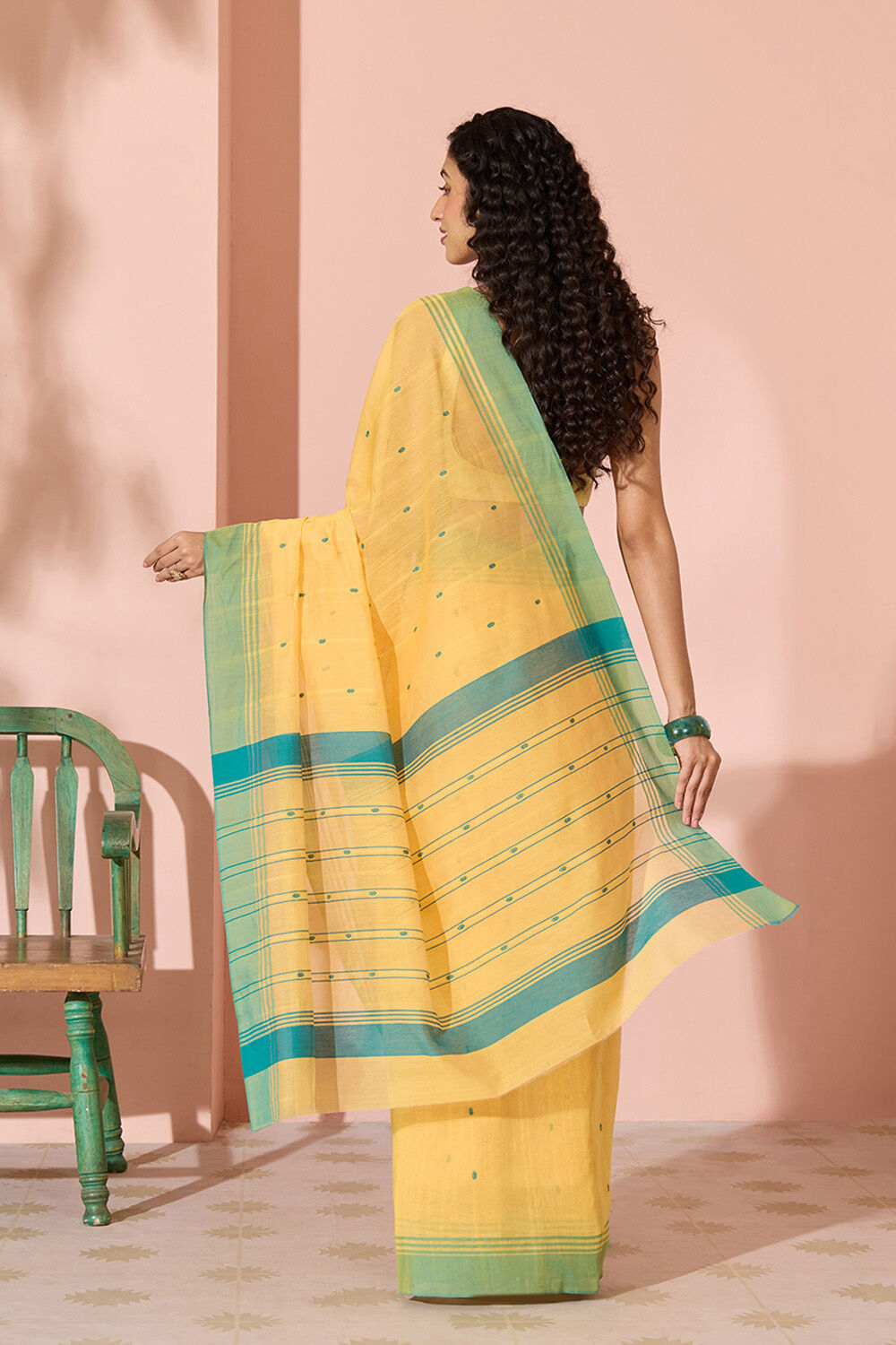 Dark Yellow Woven Pure Silk Cotton Chanderi Saree image number null
