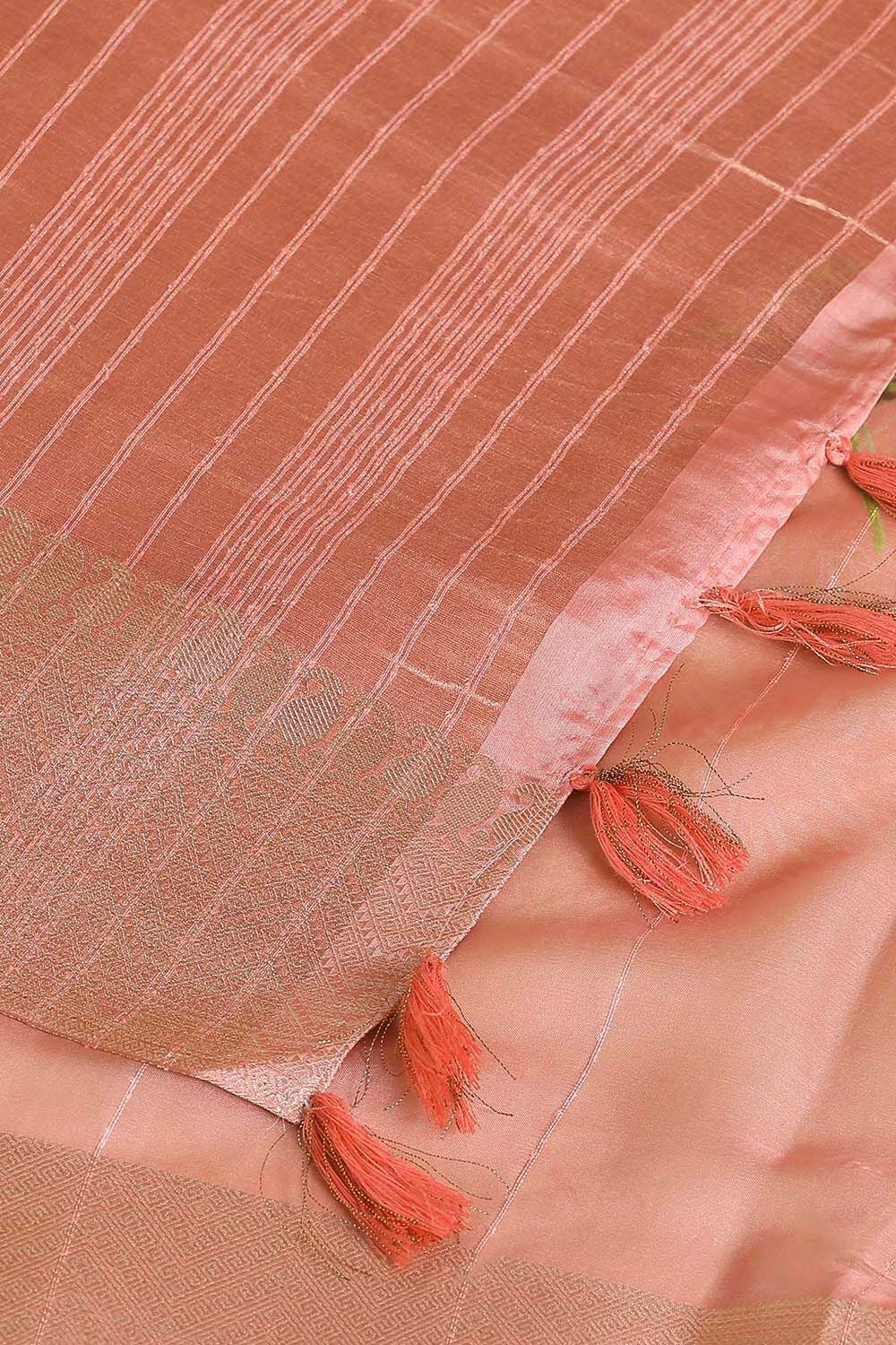 Pink Pure Embroidered Saree image number null