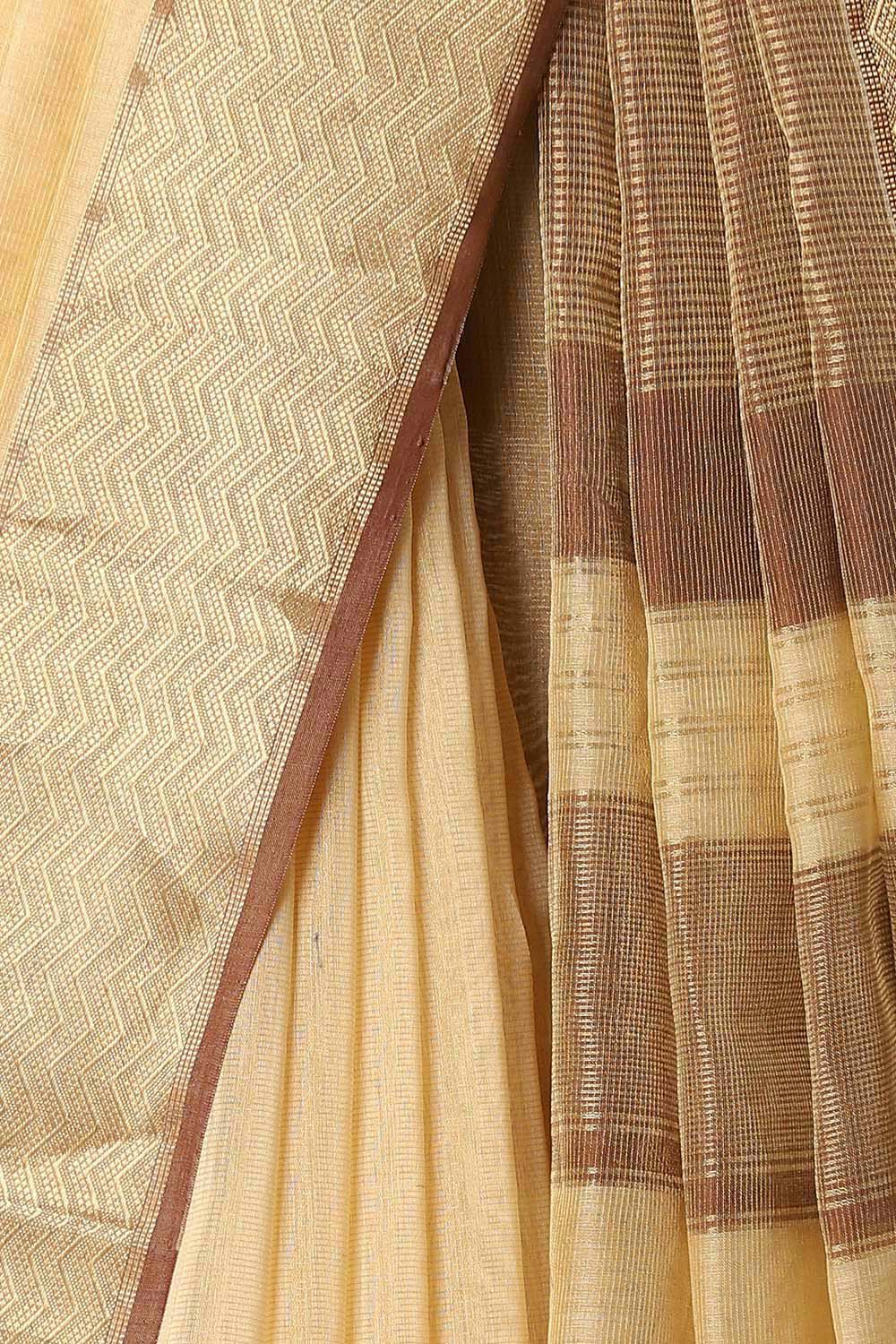Gold Pure Cotton Tissue Maheswari Saree image number null