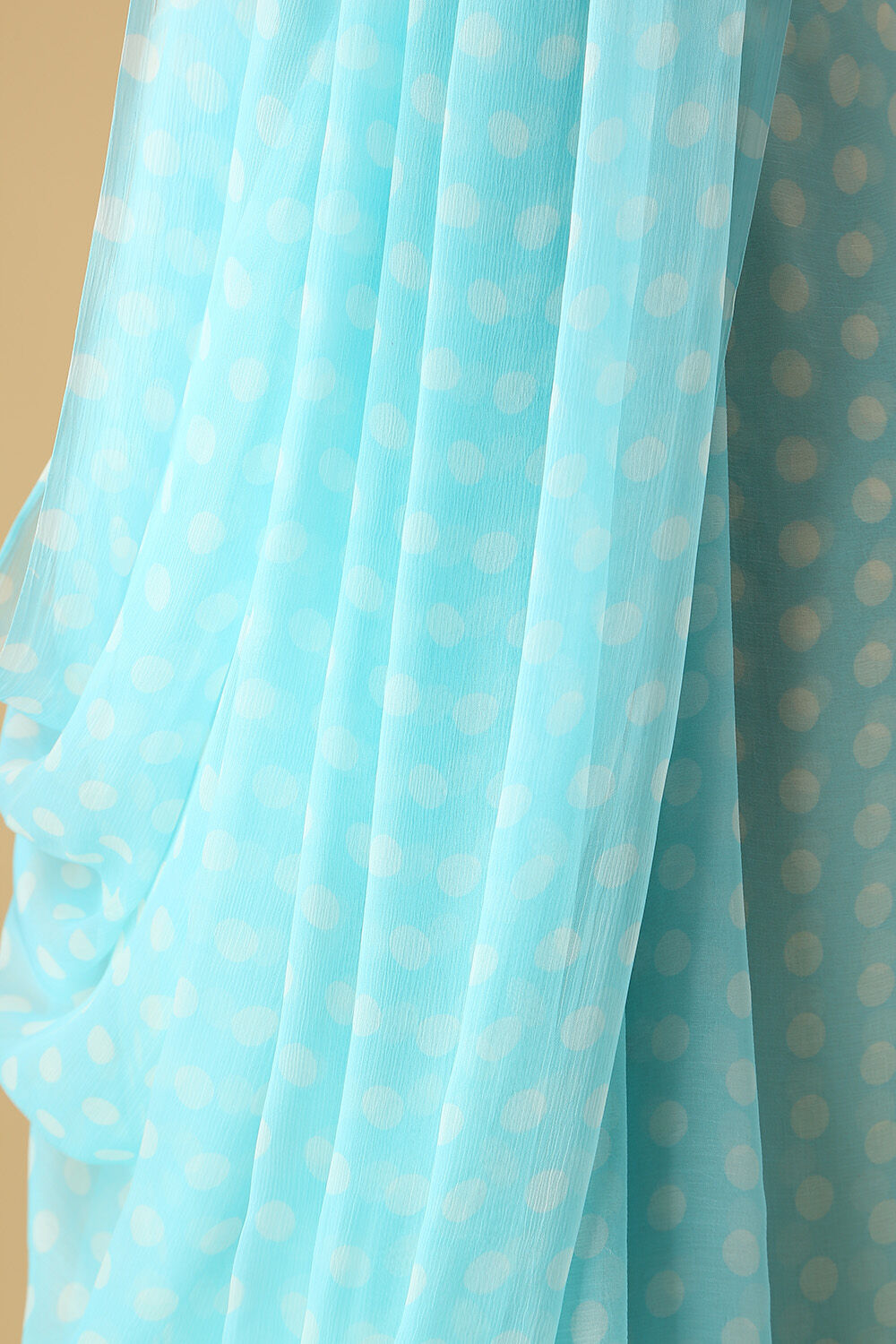 Blue Viscose Chiffon Digital Printed Saree image number null