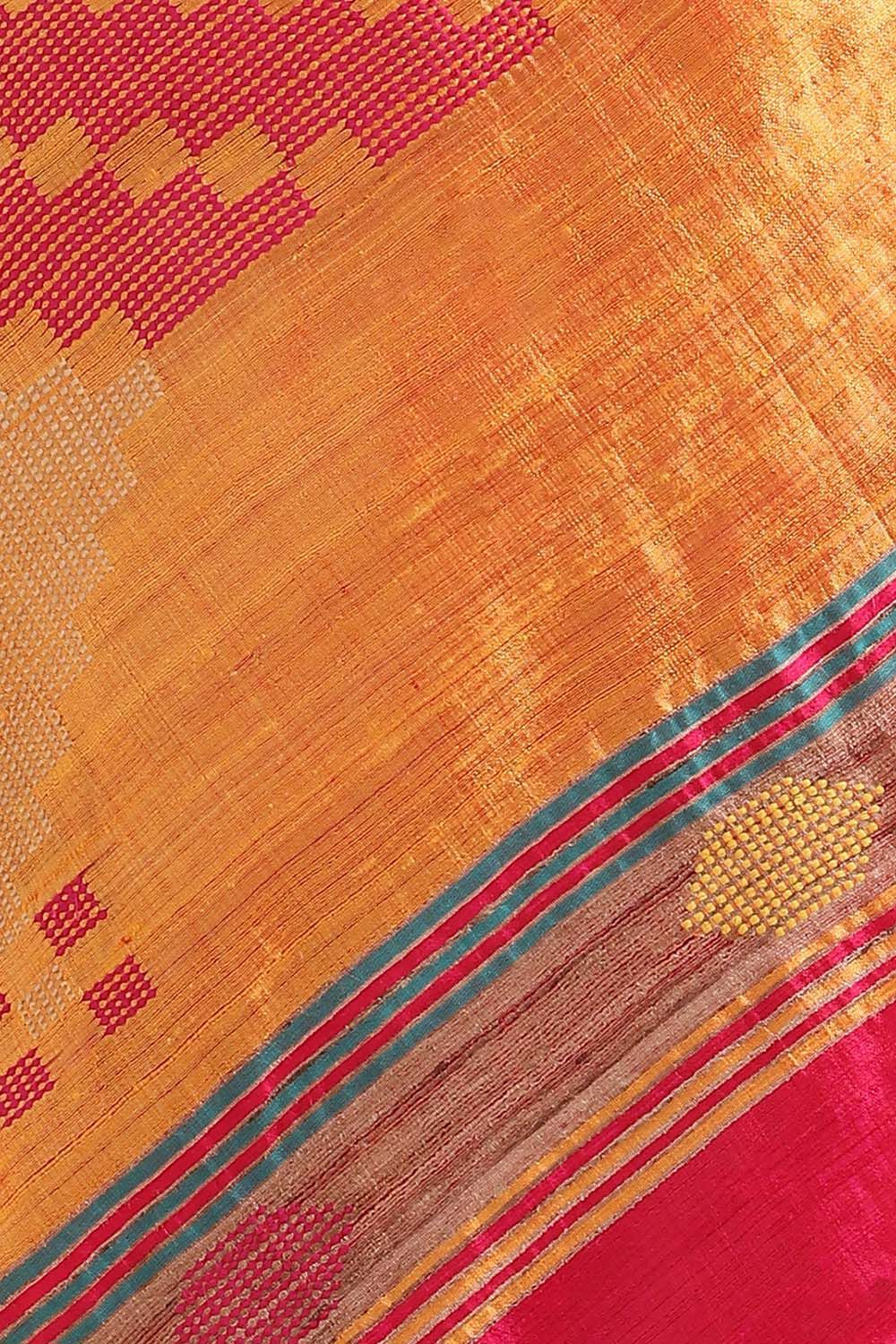 Pink Pure Tussar Silk Bhagalpuri Saree image number null