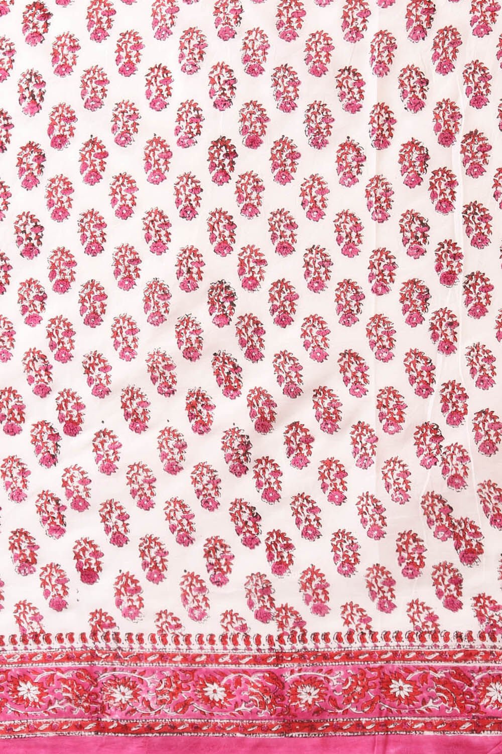 White Pure Cotton Sanganeri Printed Saree image number null