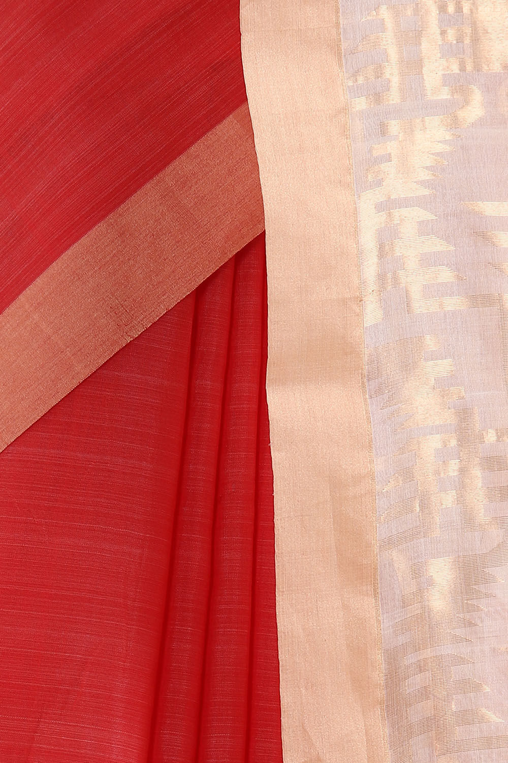 Light Red Pure Silk Cotton Bengal Saree image number null