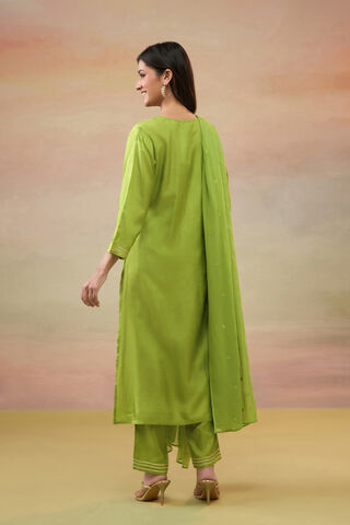 Green Pure Viscose Embroidered Kurta Set thumbnail image number null