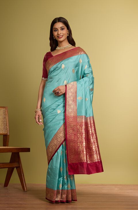 Light Green Pure Silk Kadwa Banarasi Saree