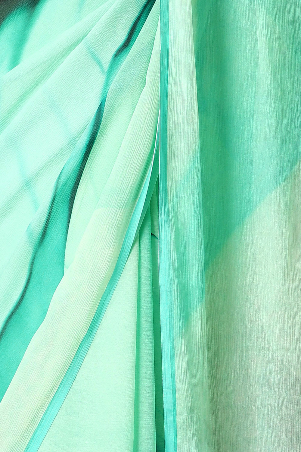 Light Green Pure Chiffon Digital Printed Saree image number null