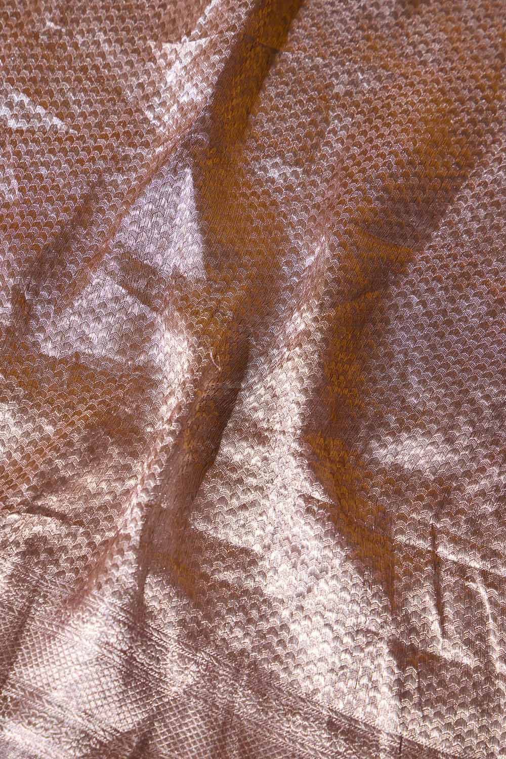 Brown Pure Organza Tissue Brocade Banaras Saree image number null