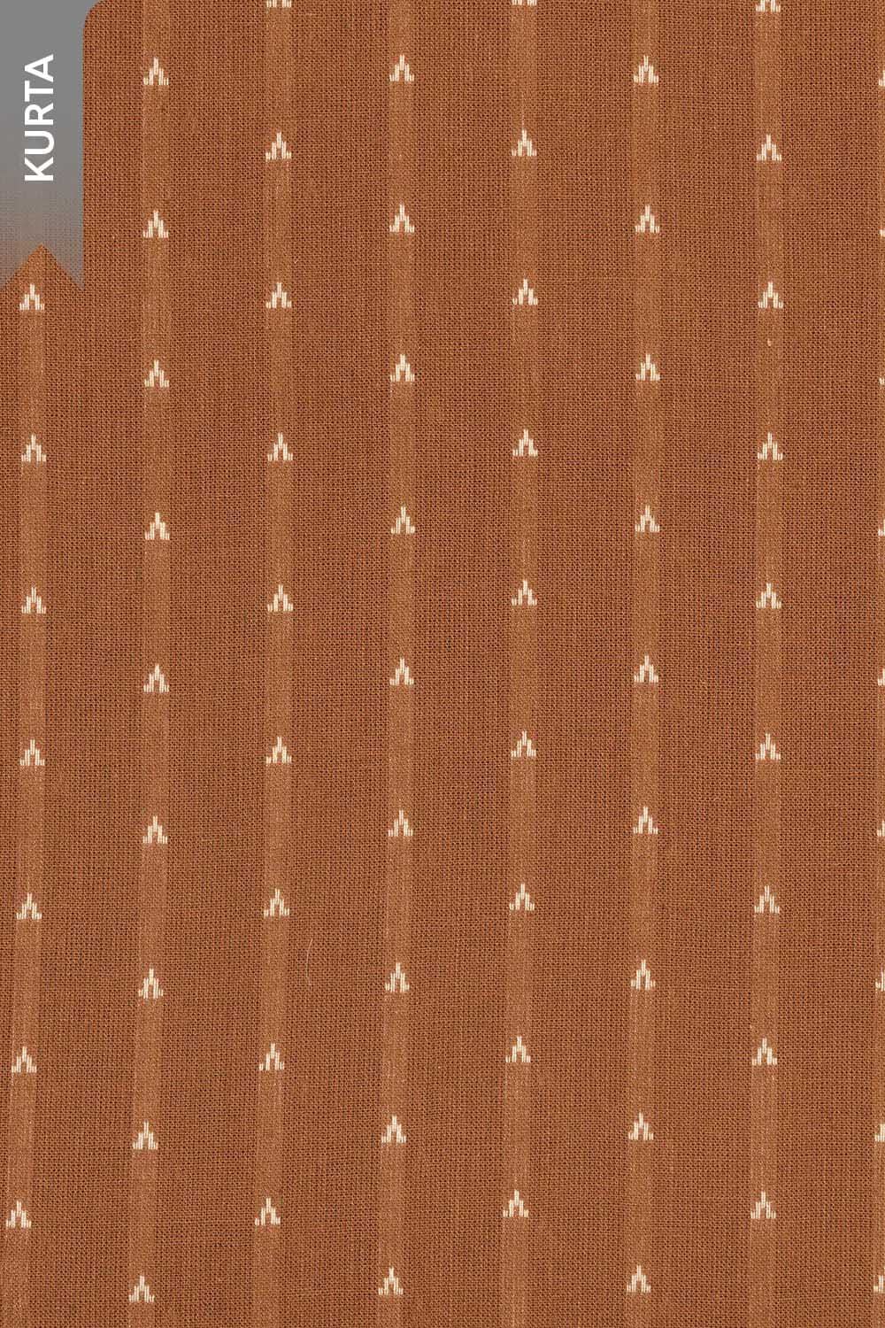Brown Woven Pure Cotton Unstitched Suit Set image number null