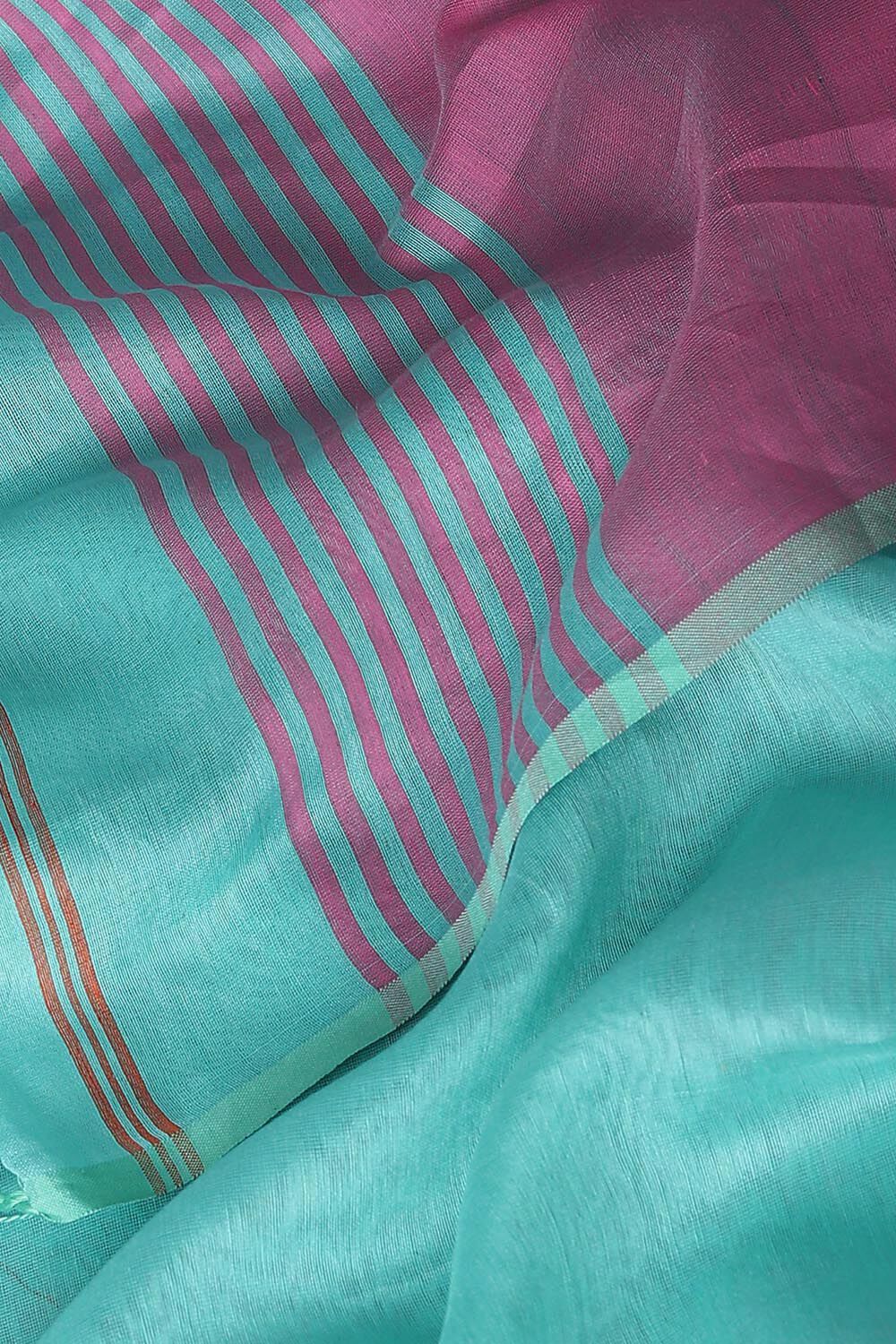 Light Green Pure Silk Cotton Jamdani Saree image number null