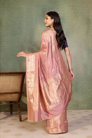 Light Pink Banarasi Inspired Design Silk Viscose Kadwa Saree thumbnail image number null