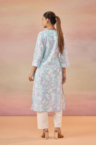 Blue Screen Printed  Pure Cotton Kurta thumbnail image number null