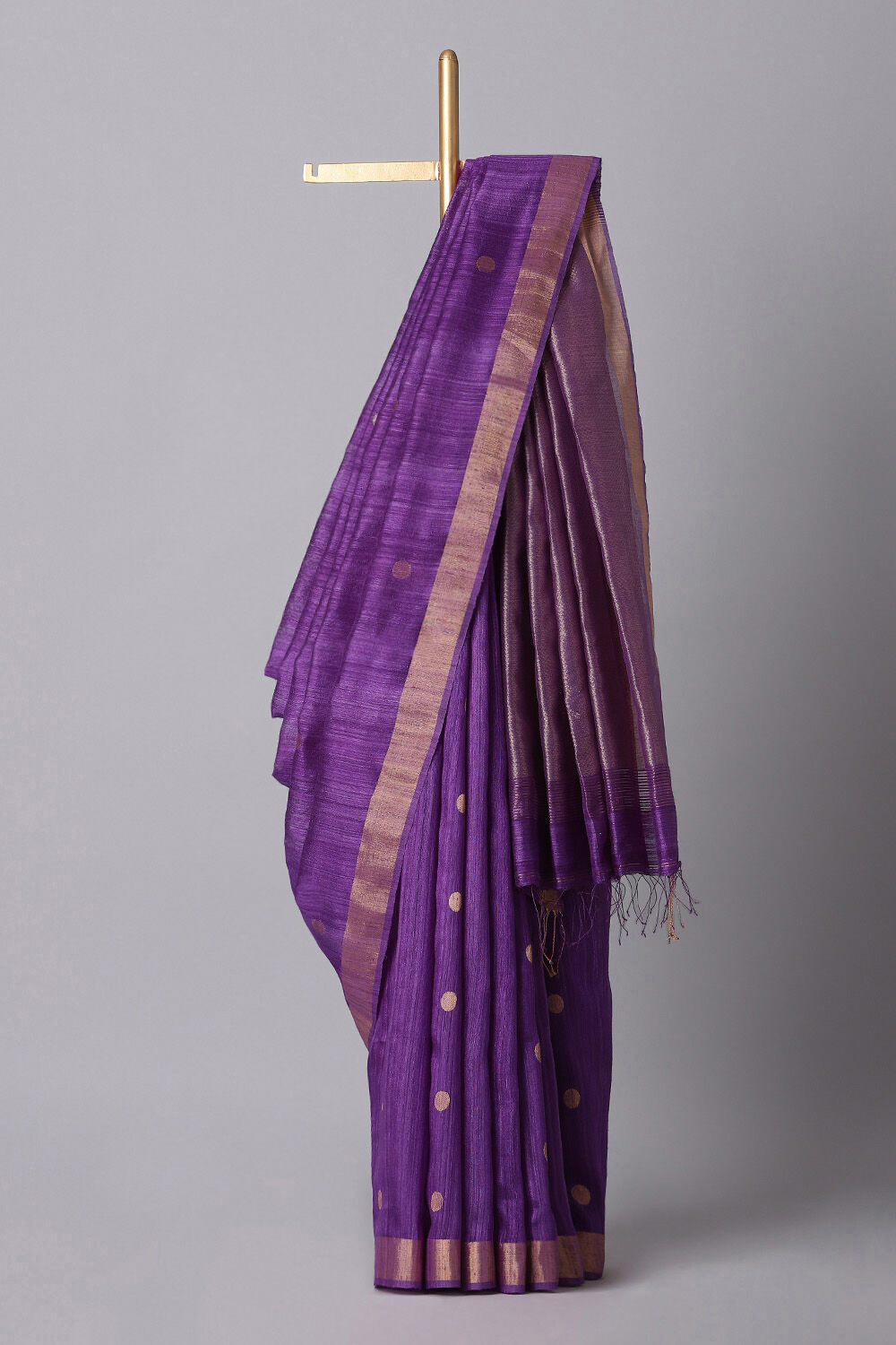 Violet Pure Silk Vanya Bengal Saree image number null