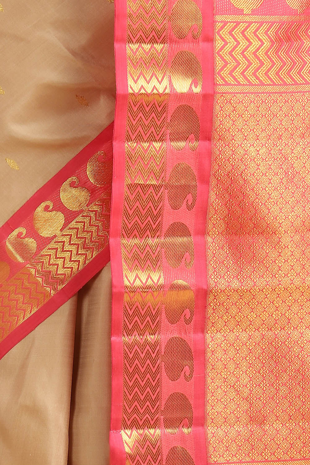 Beige Pure Silk Kanjivaram Saree image number null