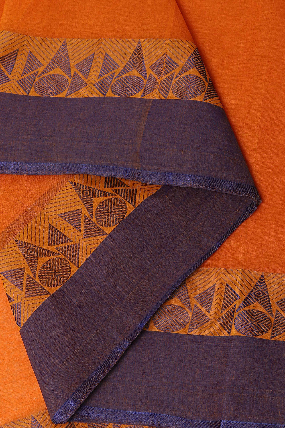 Orange Pure Cotton Bengal Saree image number null