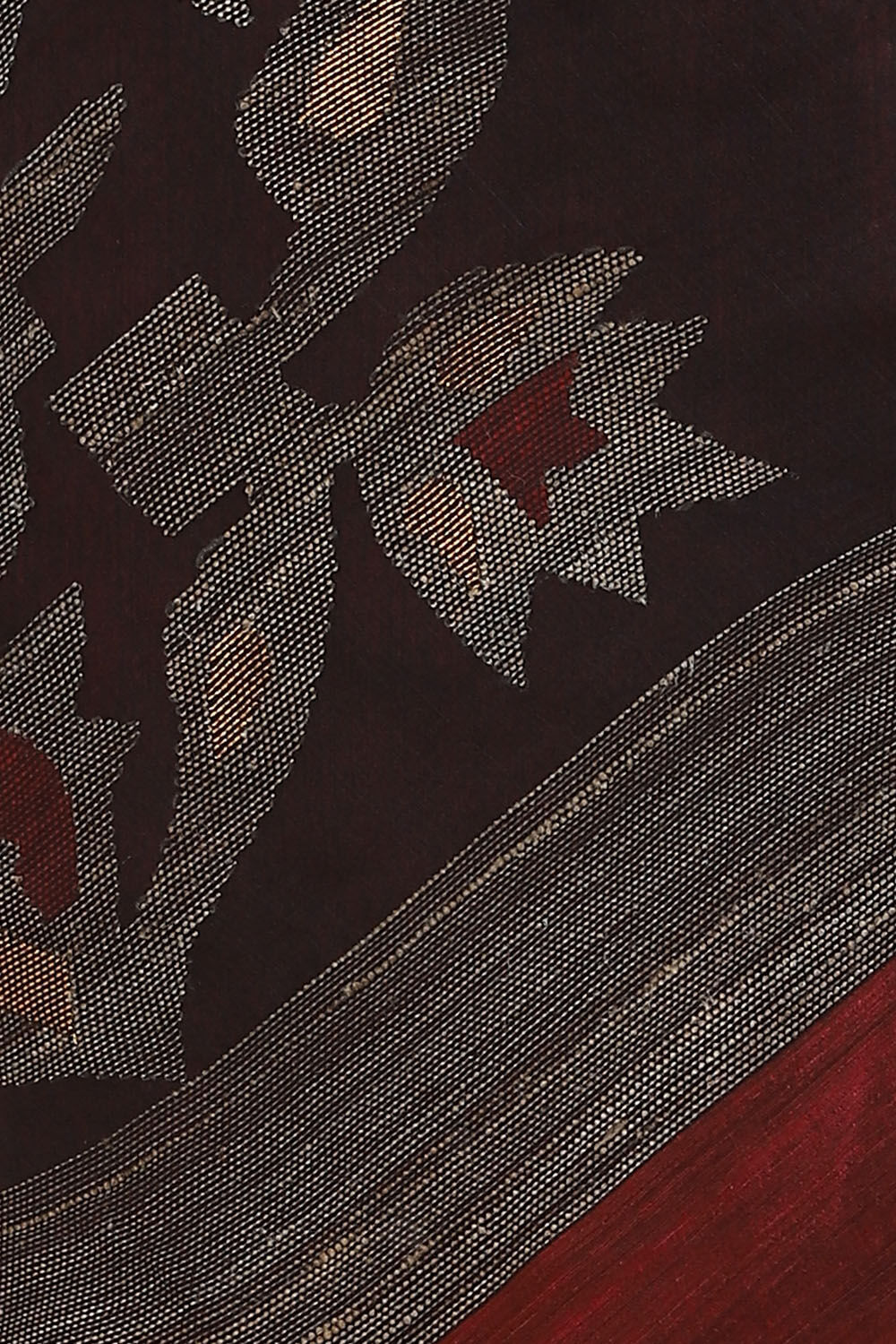 Dark Red Pure Silk Vanya Jamdani Saree image number null