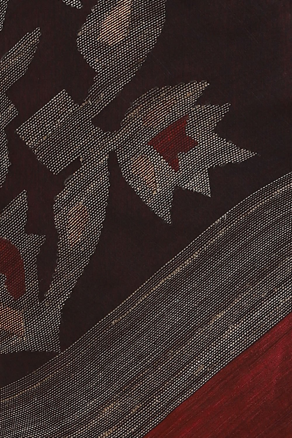 Dark Red Pure Silk Vanya Jamdani Saree image number null