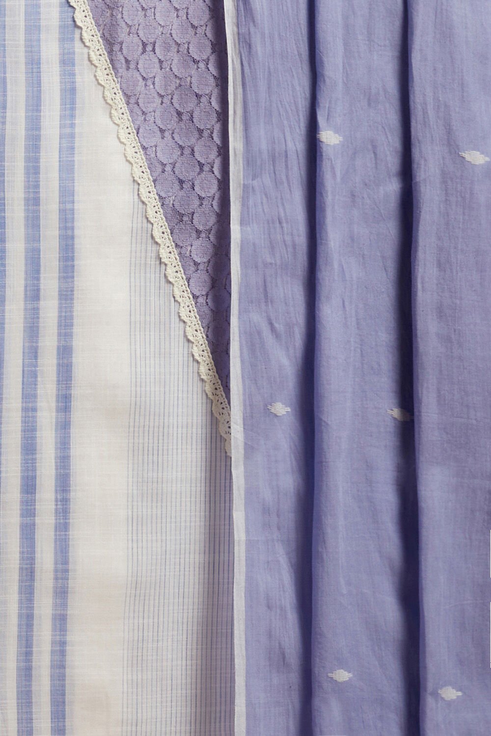 Off White Woven Pure Cotton Unstitched Suit Set image number null