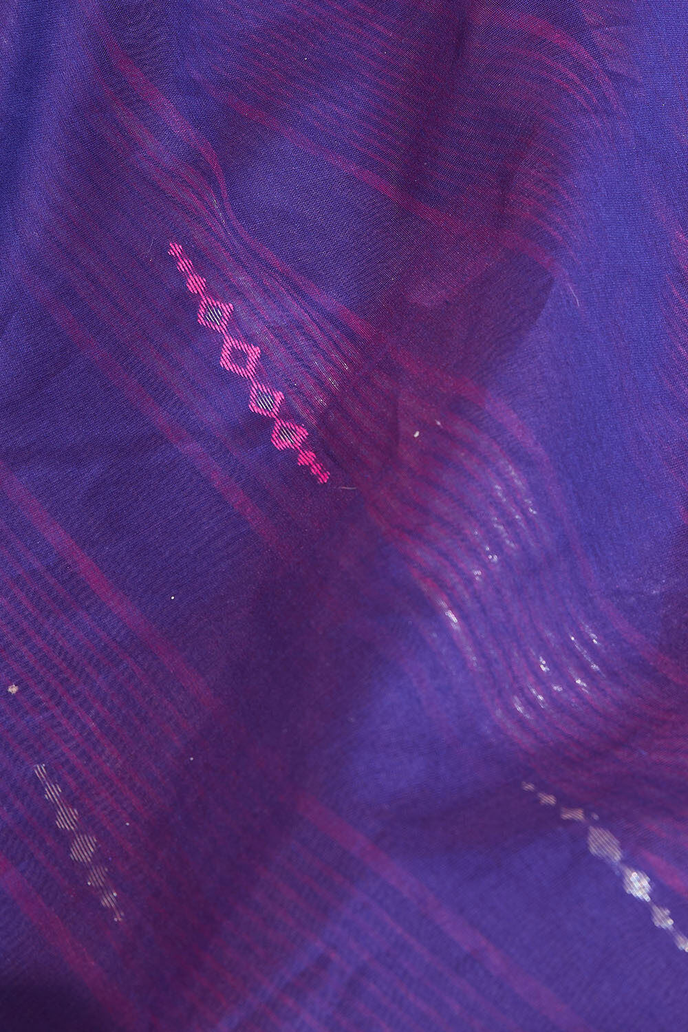 Violet Bengal Pure Silk Cotton Jamdani Saree image number null