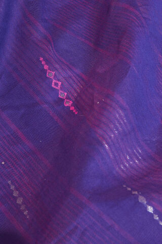 Violet Bengal Pure Silk Cotton Jamdani Saree thumbnail image number null