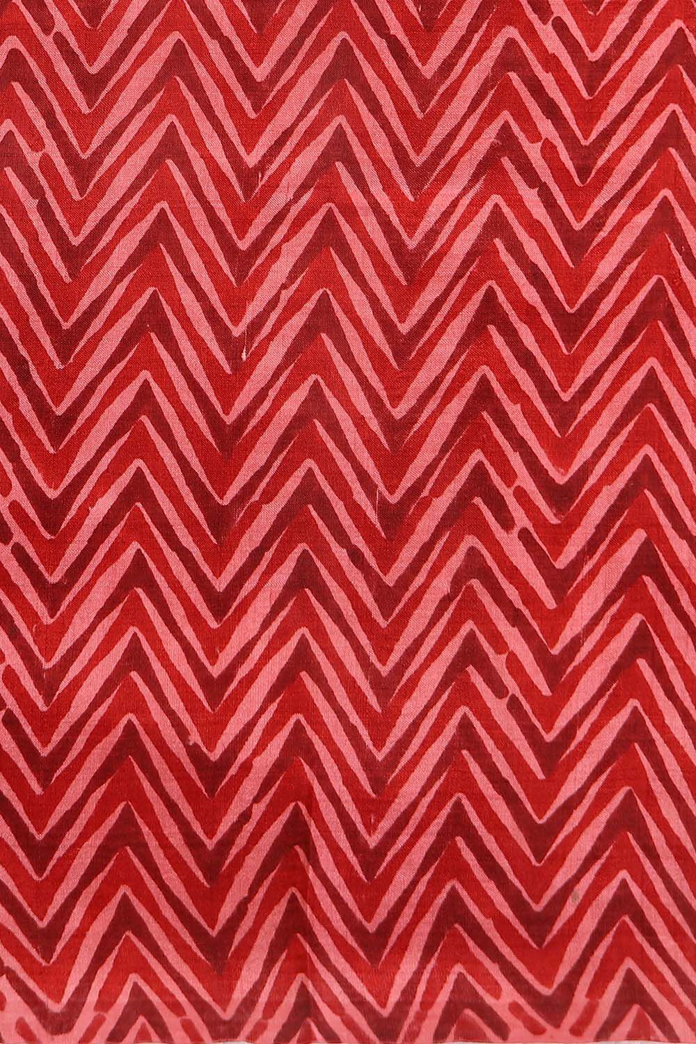 Dark Red Pure Silk Printed Saree image number null