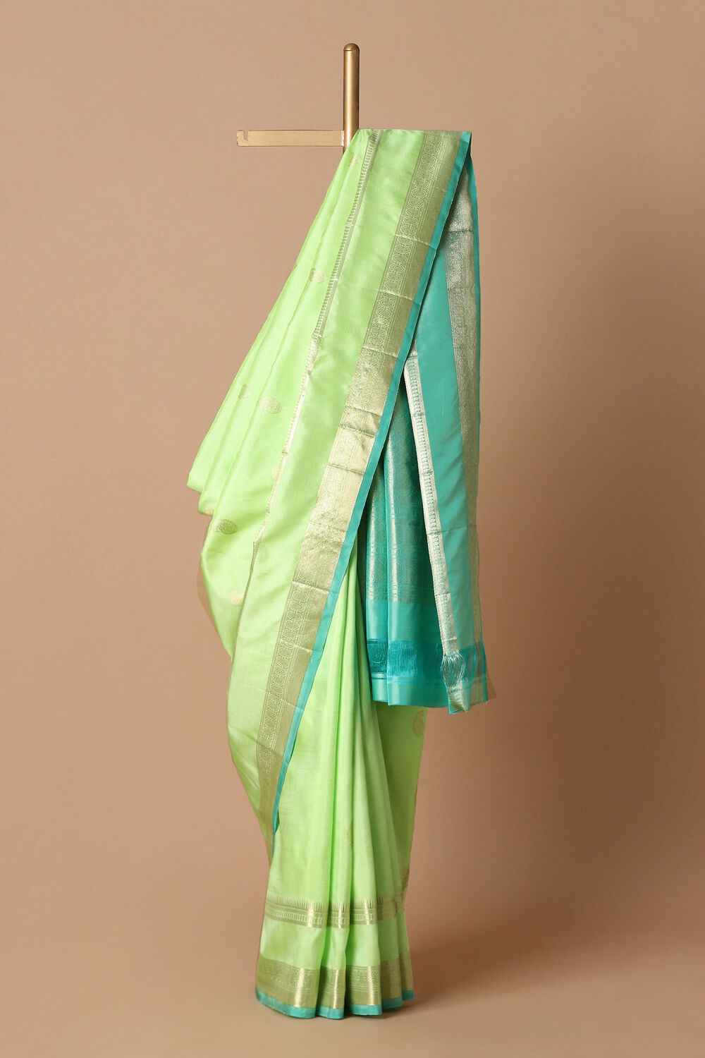 Light Green Pure Silk Kanjivaram Saree image number null