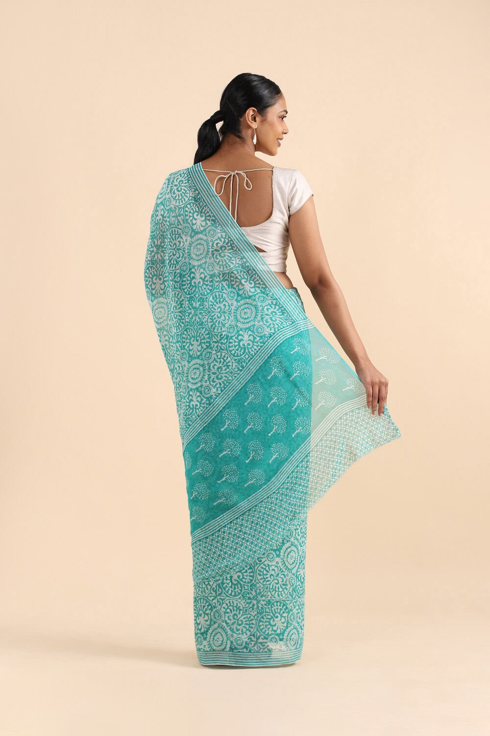 Light Green Viscose Georgette Silk Saree image number null
