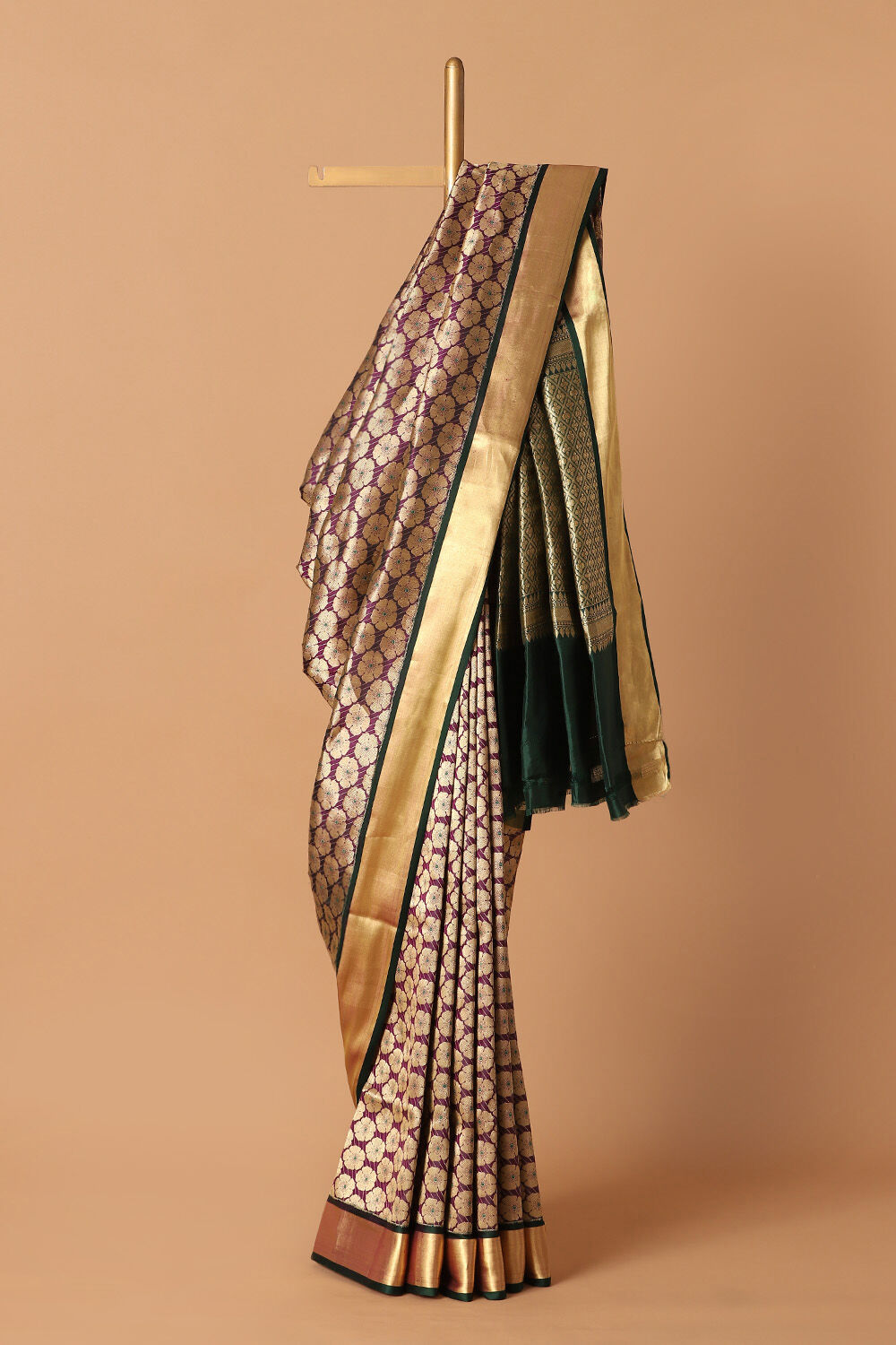 Purple Pure Silk Banarasi Brocade Saree image number null