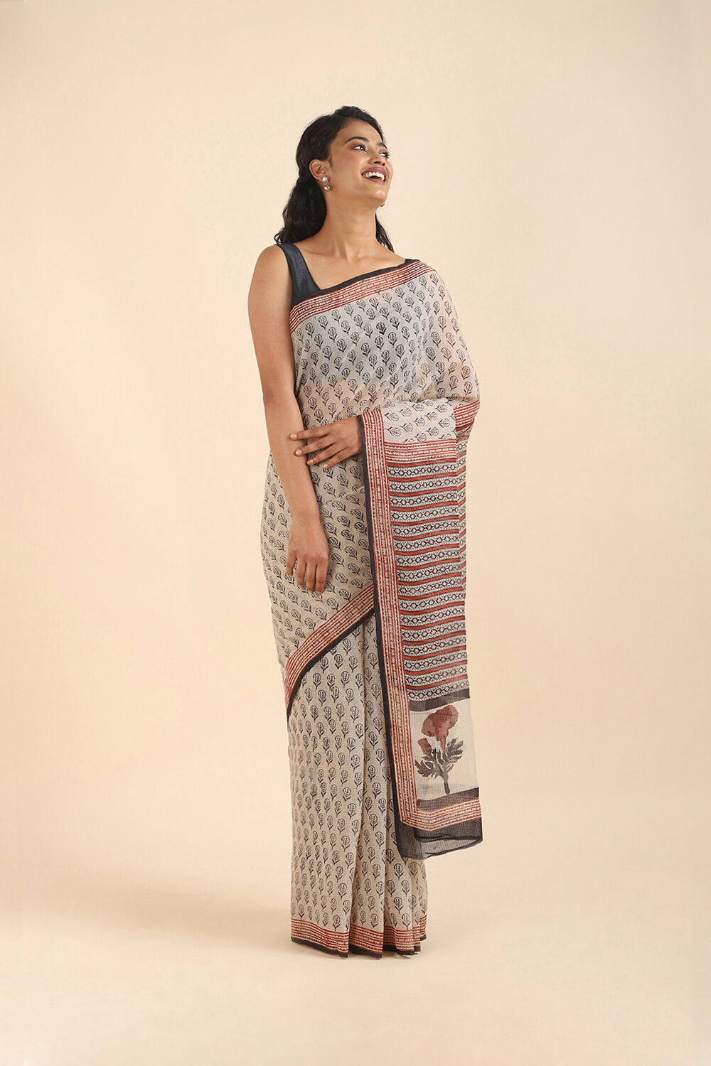 Off Pure White Kota Bagru Printed image number null