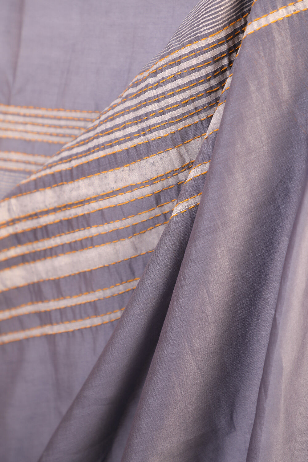 Grey Bengal Pure Silk Cotton Printed Embroidery Saree image number null