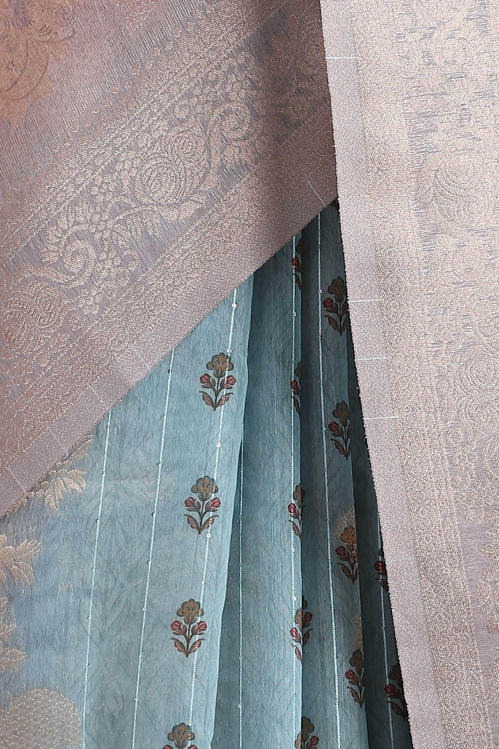 Grey Pure Embroidered Saree image number null