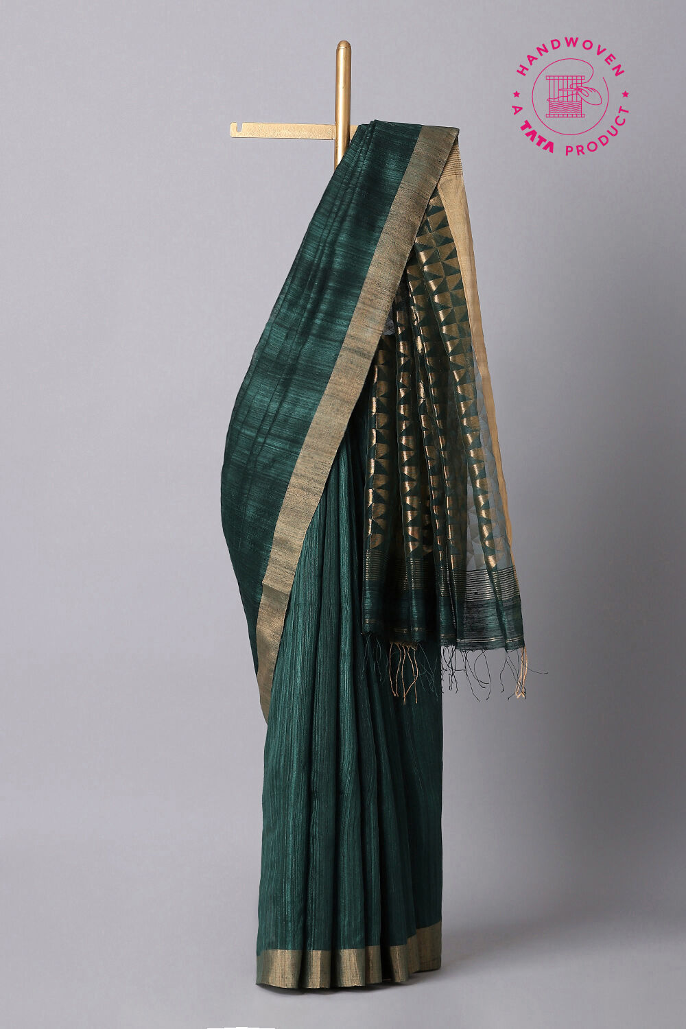 Green Pure Silk Vanya Jamdani Saree image number null