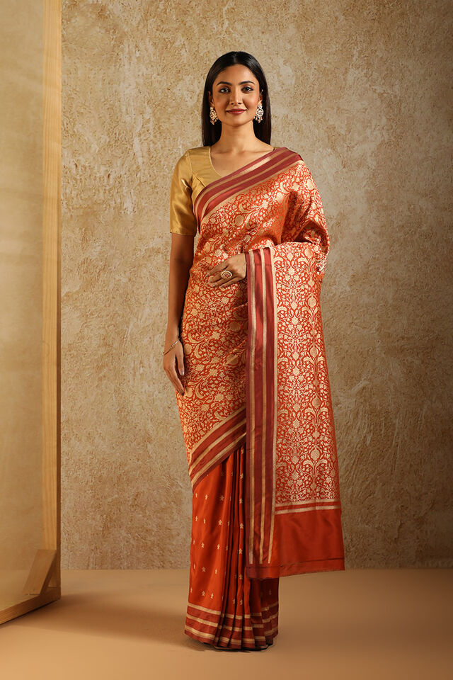 Red Banarasi Pure Silk Woven Saree