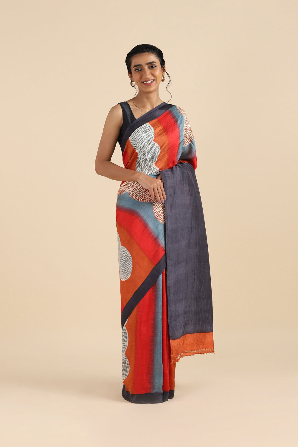 Grey Pure Silk Printed Saree image number null