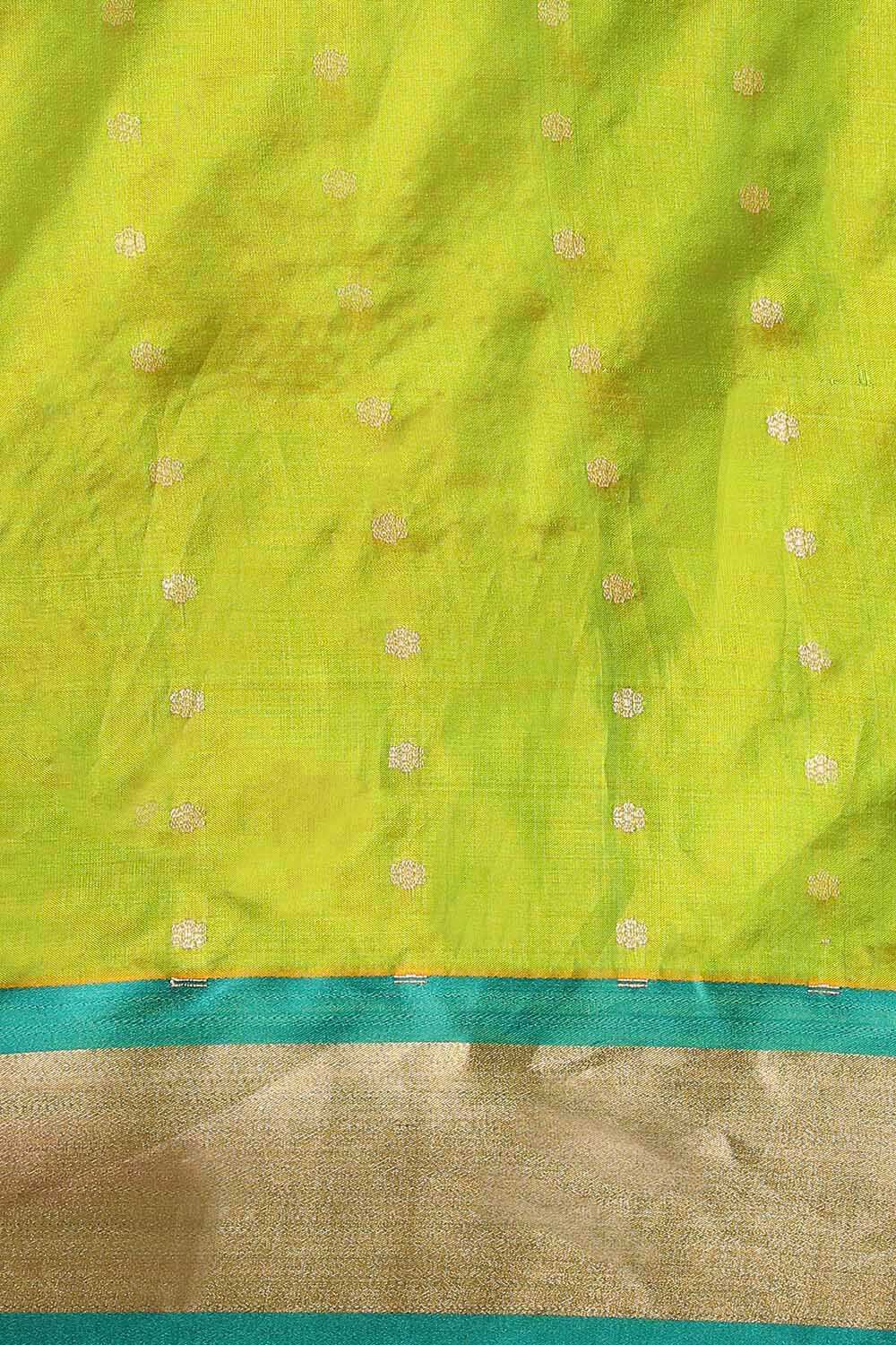 Light Green Pure Silk Banarasi Brocade Saree image number null