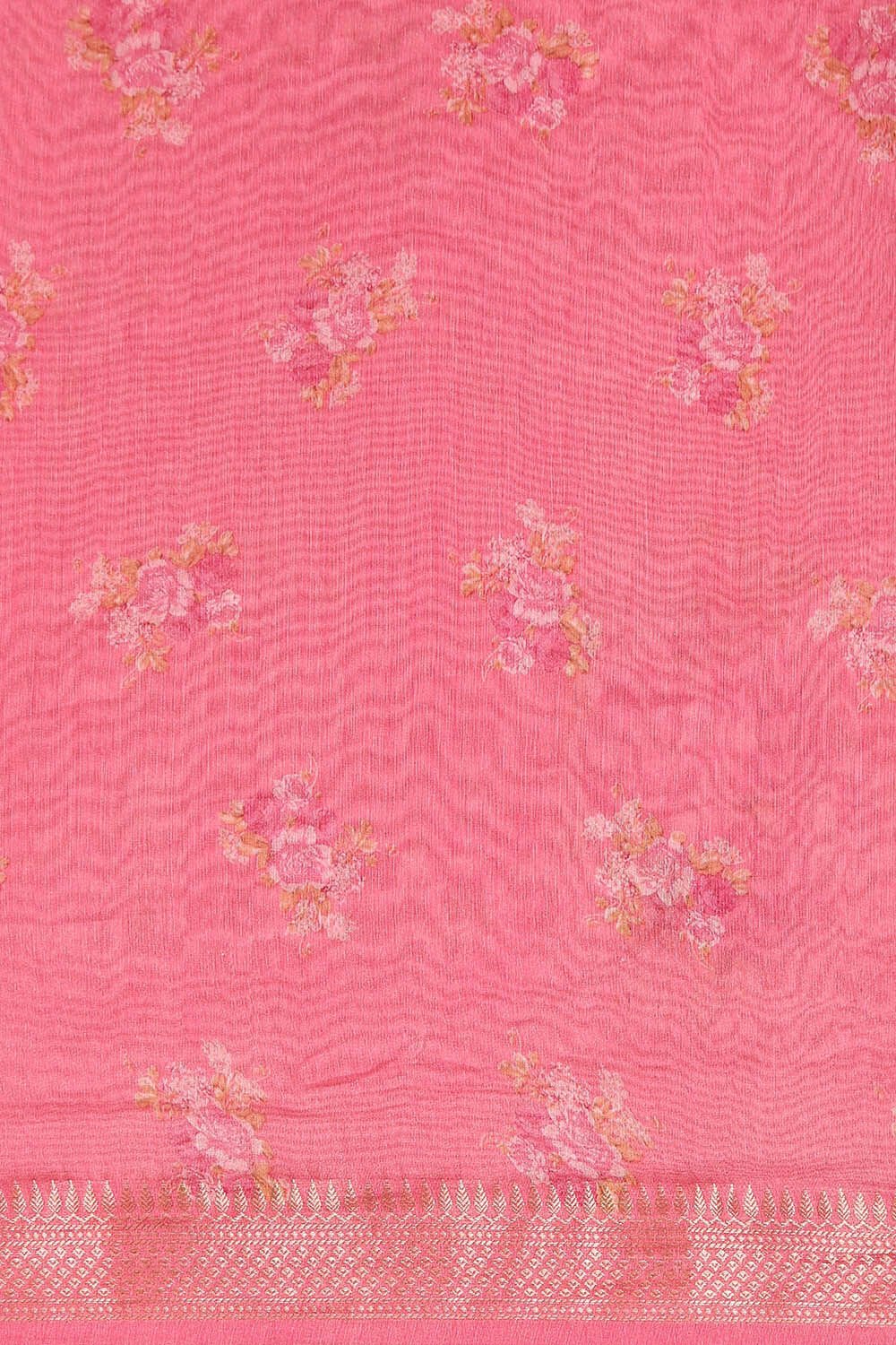 Light Pink Pure Silk Cotton Digital Printed Saree image number null