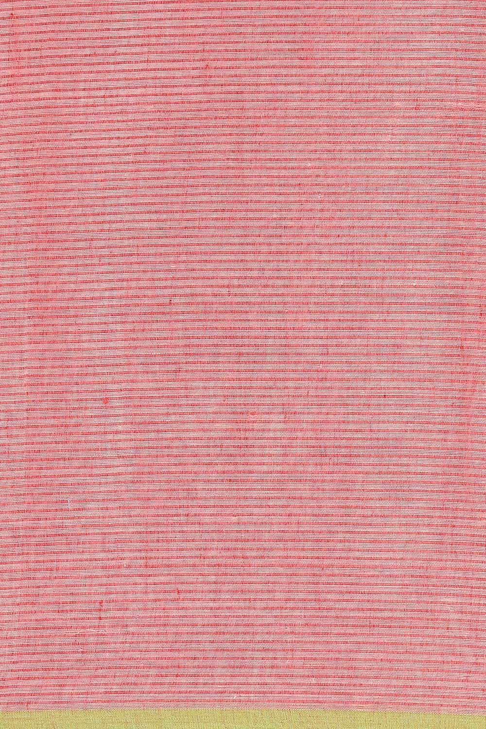 Pink Pure Cotton Linen Bengal Saree image number null